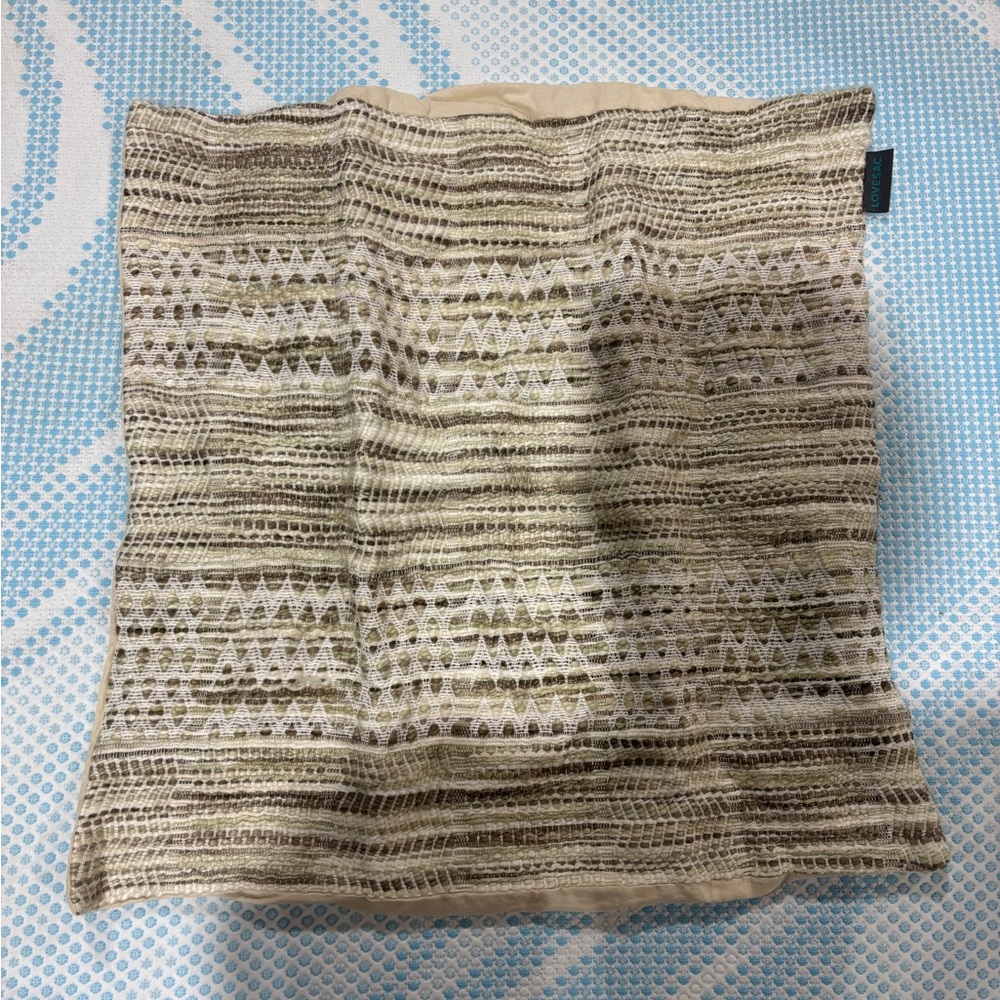 24x24 Throw Pillow Cover: Neutral Loom Weave